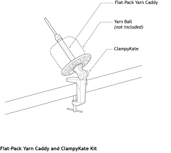 Akerworks Flat-Pack Yarn Caddy & (Magpie) ClampyKate Kit
